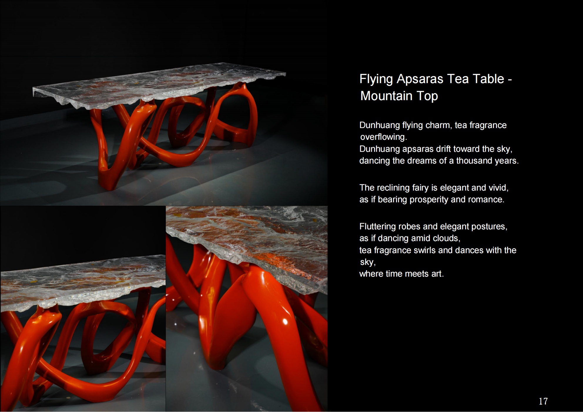 Flying Apsaras Mountain Texture Tea Table B